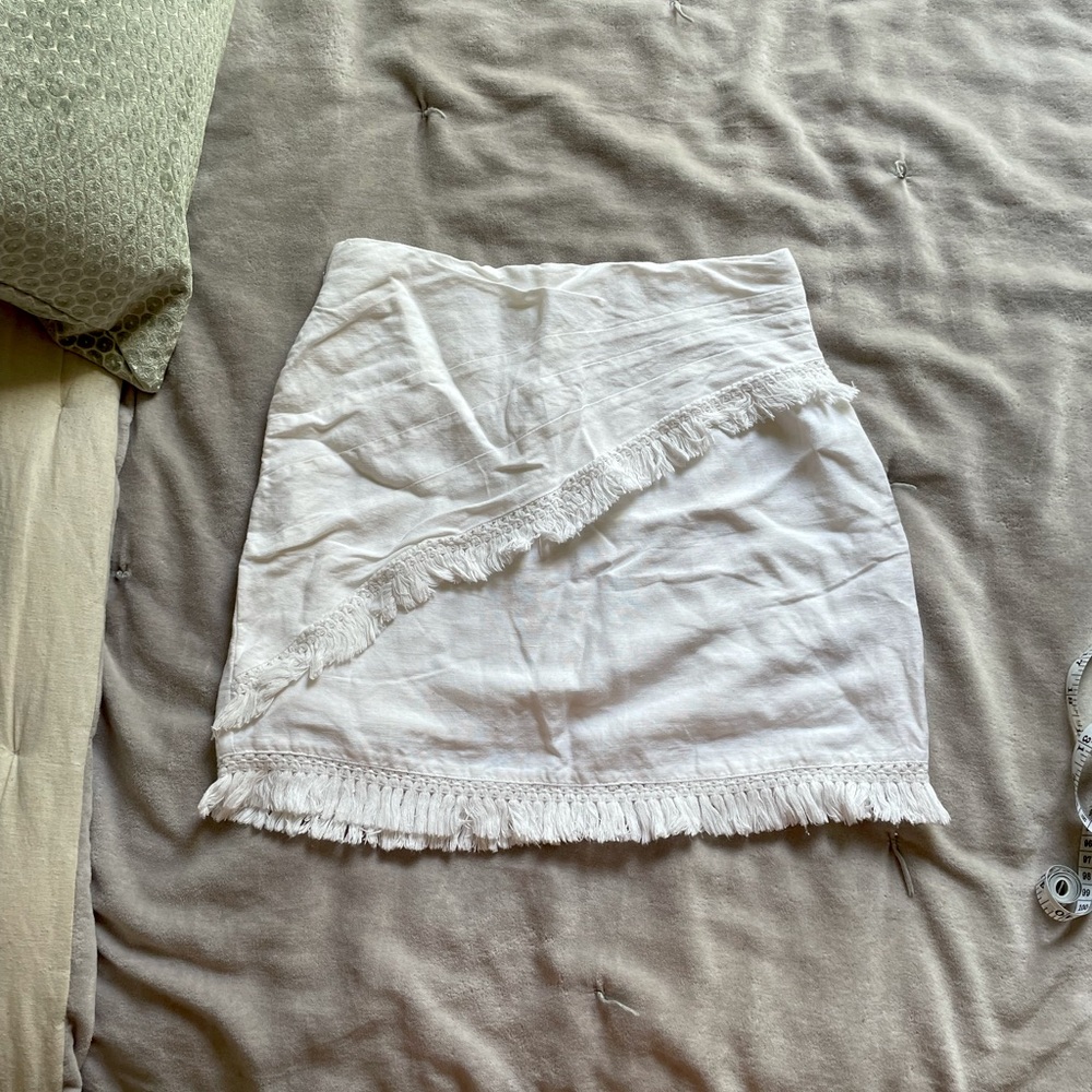 White linen skirt